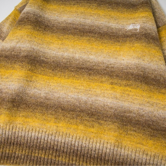 Stussy Women's Striped Crewneck Sweater - Yellow and Brown - Picture 3 of 7